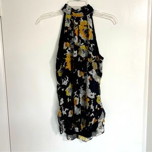 White House Black Market Floral Halter Top Size 2